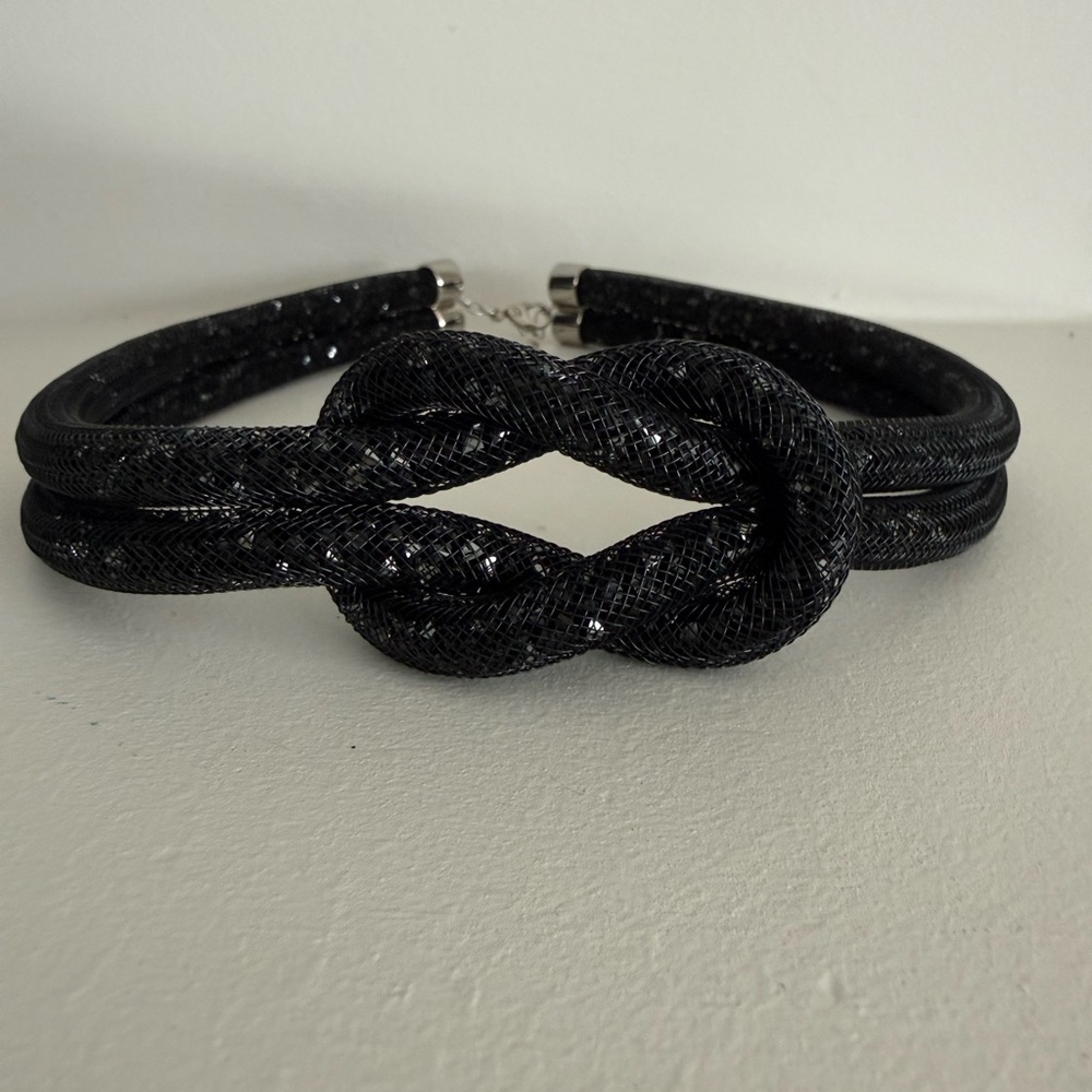 Swarovski Black Knot Necklace
